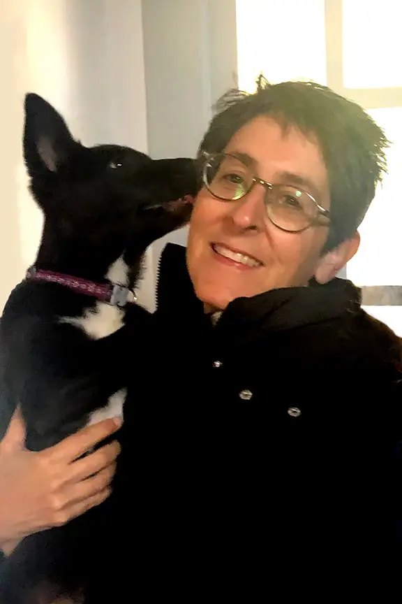 Lynne with her family cat